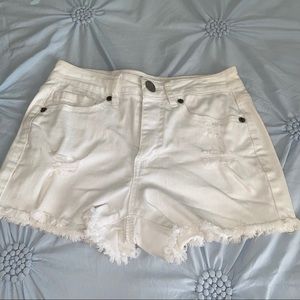 White jean shorts